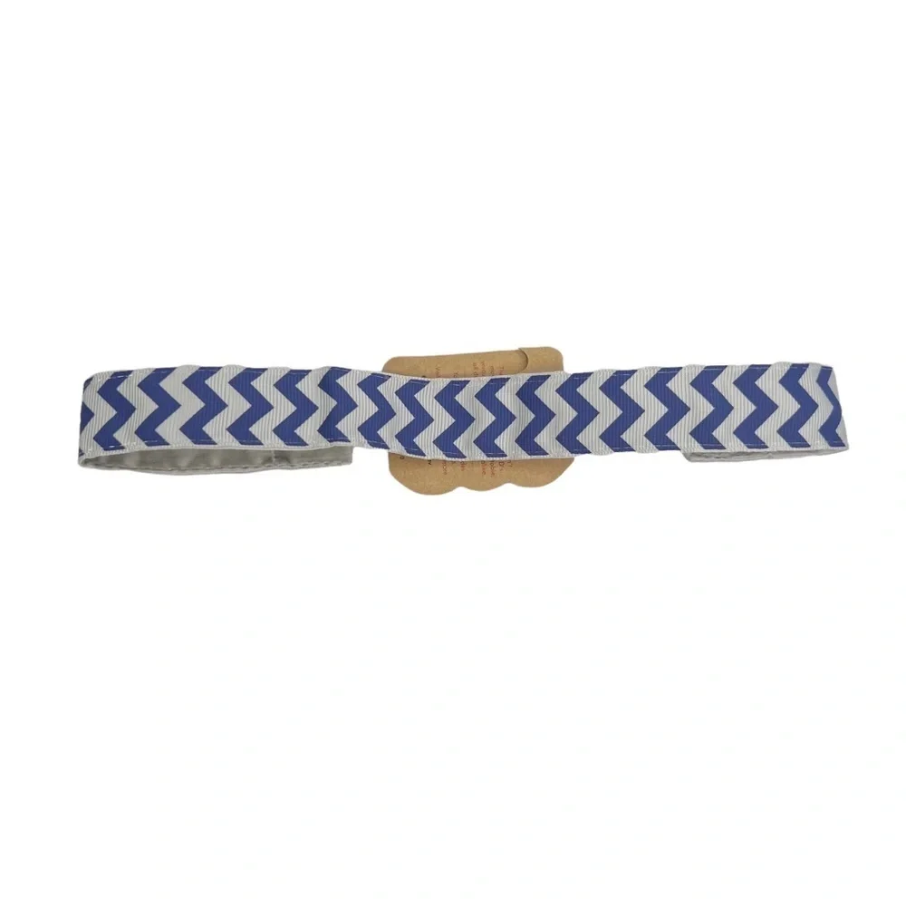 NWT Banded Navy Blue & Gray Chevron Striped No Slip Headband